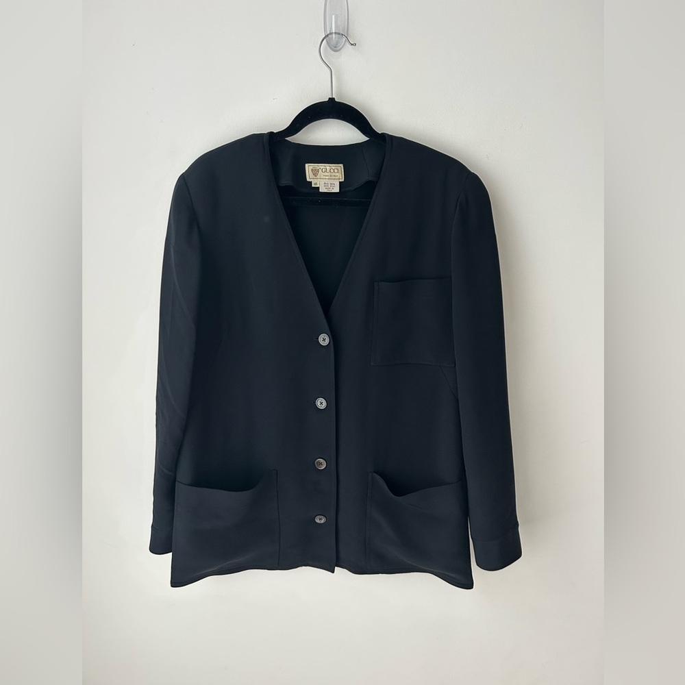 Vintage Gucci 100% Silk Blazer | EU 46 / US 10–12 | Made in Italy